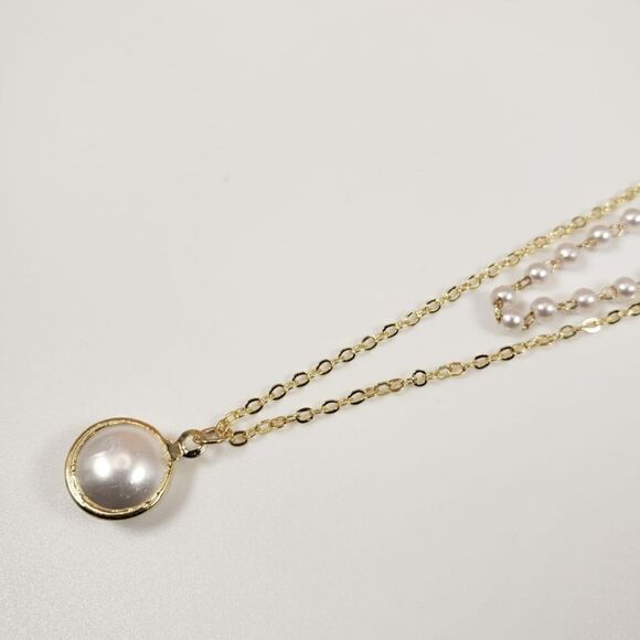 Brand New Pearl With Gold Necklace - Picture 4 of 6